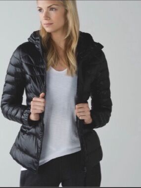 LULULEMON Fluffin Awesome Jacket Black Goose Down Puffer *FLAW